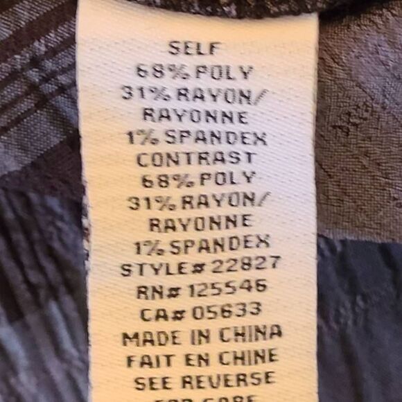 Habitat Womens Button Front Blue Black Plaid Tunic Small - Picture 9 of 15